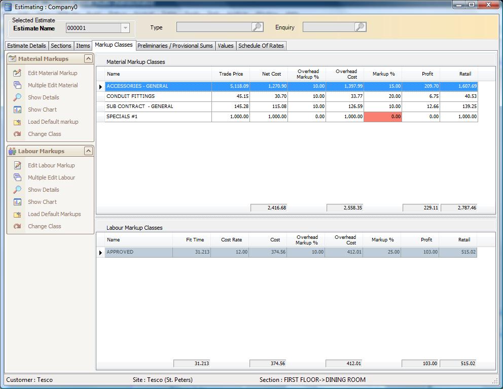 Cypher1 estimating software